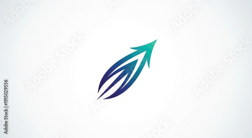 A dynamic and modern logo featuring an upward-pointing stylized arrow with a vibrant blue-to-teal gradient. Its sleek, curved lines evoke a sense of speed, growth, and innovation.