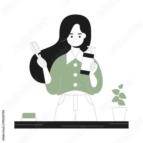 Woman using natural products