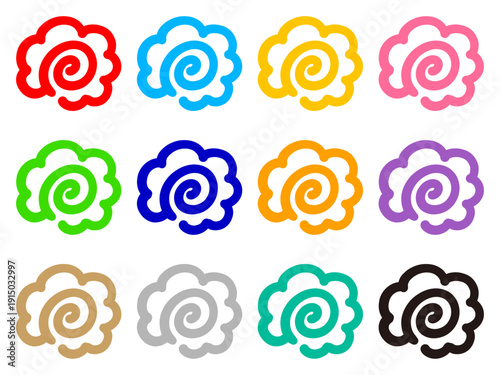 	はなまるマークのイラスト素材セット