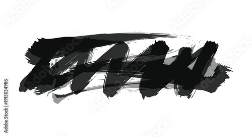 Black brush stroke graffiti tag isolated on white background