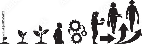 Business growth and development with people and nature concept