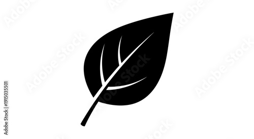 Black Leaf Silhouette Simple Illustration Design.
