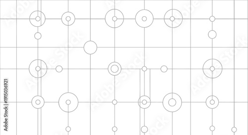 Vector illustration of a molecular structure with connected nodes and lines on a grid background