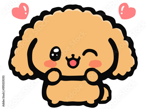 かわいいトイプードルの落書き風イラスト素材2