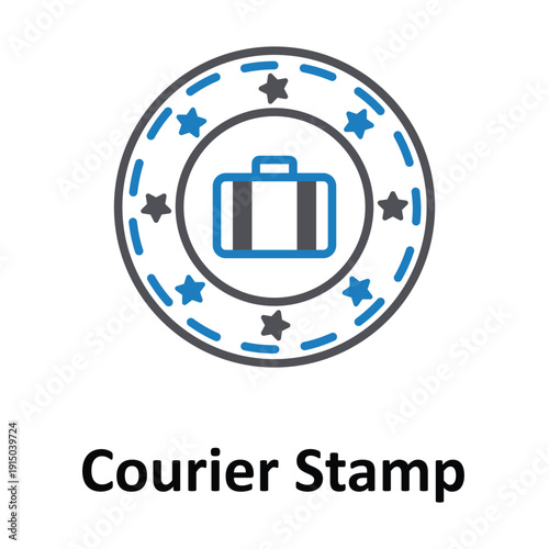 Courier Stamp Vector Icon which can easily modify or edit