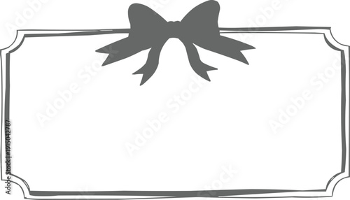 this gray sketch of a label with a bow is a charming and versatile design that can be utilized in a variety of creative projects, adding a personal and decorative element to the presentation.