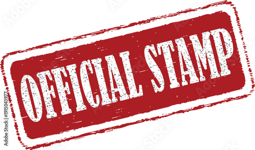 Red official stamp with white text on white background