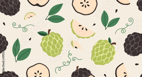 Fresh Berry Pattern with Raspberries and Blackberries