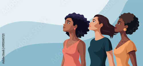 Women unite in support of movements for gender equality and women's empowerment.