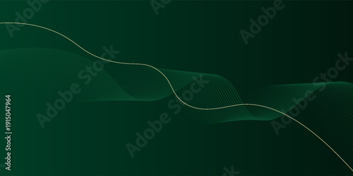 green abstract background design with elegant golden elements vector illustration