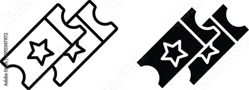 tickets icon vector graphic illustration  with white background flat hand made icon fill icon .