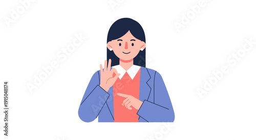 Confident Woman Giving Silent Gesture for Quiet Communication