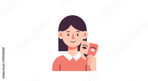 Young Woman Taking Selfie with Smartphone