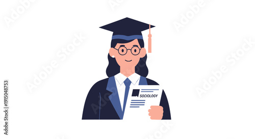 Graduation Cap and Diploma Celebration in Academic Attire