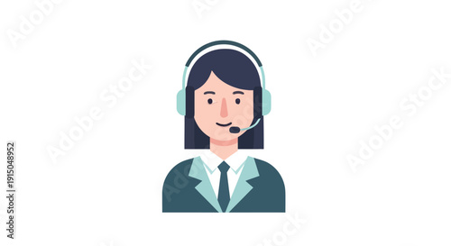 Professional Customer Support Representative with Headset