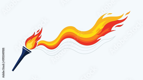 Illustration of a torch with a flowing flame.