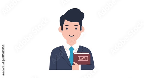 Professional Lawyer Holding Law Book in Business Attire