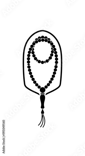 Black Buddhist Prayer Beads Mala Necklace 2.