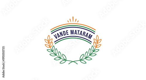 Colorful Vande Mataram Emblem with Artistic Design