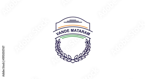 Elegant Vande Mataram Emblem with Laurel Wreath Badge