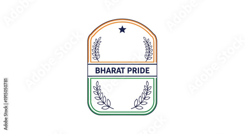 Bharat Pride Emblem with Banner and Laurel Wreath
