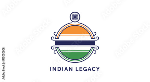 Indian Legacy Logo with Circular Color Elements and Sun Emblem