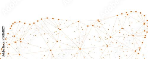 Abstract network nodes and connecting lines technology background