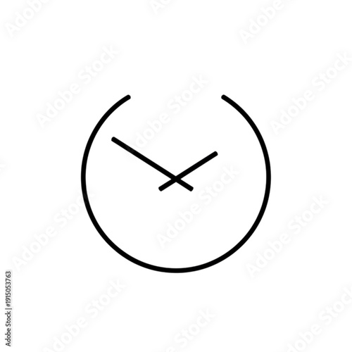 A modern conceptual vector image of a minimalist clock face without numbers used to represent time management, scheduling, logistics speed, and delivery deadlines.