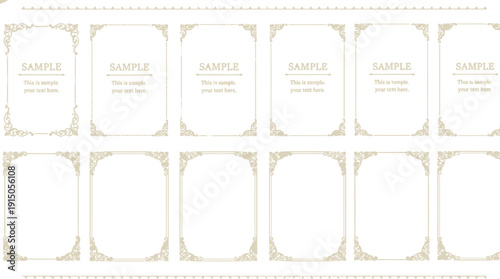 Elegant vintage ornamental borders and frames set, perfect for certificates, invitations, and decorative design.