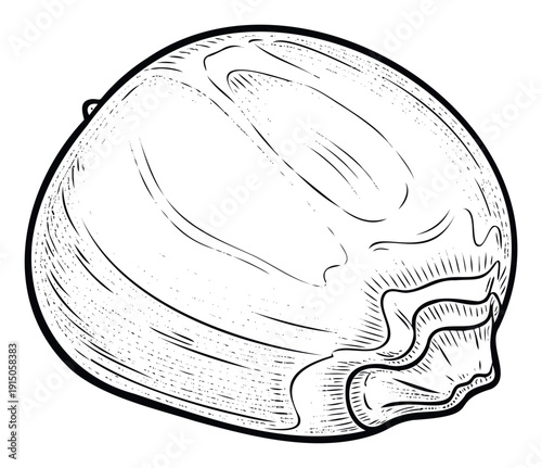 A realistic detailed black and white chickpea drawing perfect for culinary blogs, restaurant menus, or healthy ingredient packaging designs and foodrelated publications.