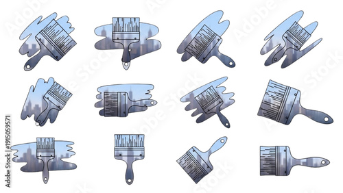 Collection of various paintbrushes in different styles and sizes displayed together