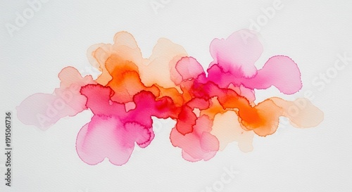 Abstract Watercolor Ink Splashes Vibrant Colors