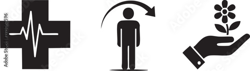 Hospital Checkup Therapy Rehabilitation Medical Care Icons