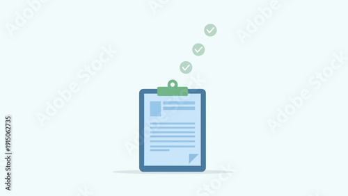 Clipboard with Checklist and Checkmarks - Medical Research and Diagnosis Concept