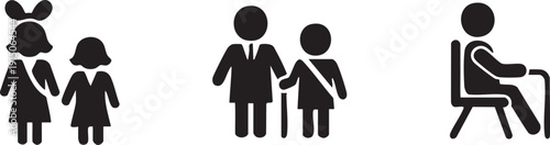 Elder Care Senior Couple Old Couple Icons