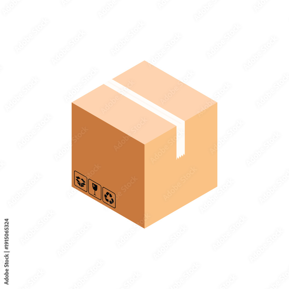 Fototapeta premium isometric cardboard assets for UI UX needs, or for any design.