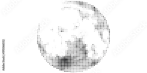 Big Black and White Transparent Spotted Earth Globe Design - Global Business, Technology, Globalisation Concept, Vector Design Template - Isolated on White Background