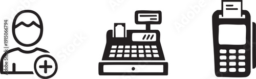 Register Cash Register Pos Retail Finance Icons