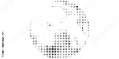 Big Black and White Transparent Spotted Earth Globe Design - Global Business, Technology, Globalisation Concept, Vector Design Template - Isolated on White Background