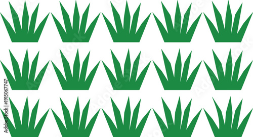 Green grass vector icon set, minimalist lawn tufts collection for landscape design, game assets, mobile apps, web backgrounds, garden graphics