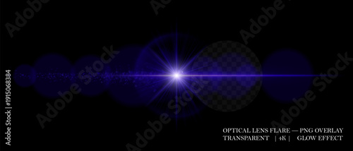 Bright optical lens flare with smooth reflections, glowing dust, and soft transparency. Perfect for digital overlays, highlights, and light effects in visual design.