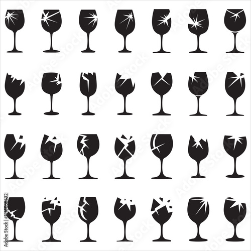 Broken Glass SVG Silhouettes