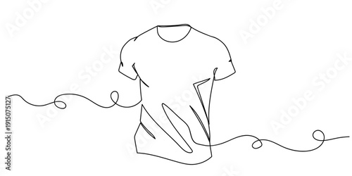 Single continuous line art style sports shirt Line art Illustration Editable stroke.