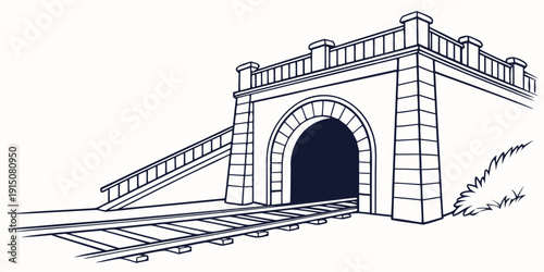 Ancient stone bridge with a single arch spanning over a dry riverbed