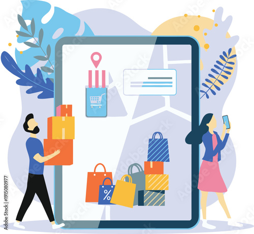 Modern people engage in online shopping activities with digital devices and delivery services
