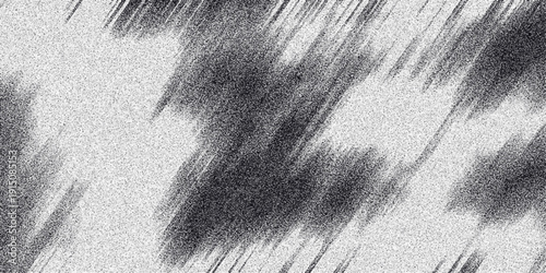 Abstract monochrome textured background with diagonal brush strokes and grainy noise effect creating a dynamic and artistic visual pattern for design projects Keywords: abstract, monochrome