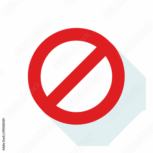 Free Download Red Circle with Diagonal Bar - Prohibition, Warning Sign, Negative Symbol - GFXLoad