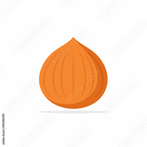 Orange onion or shallot, isolated on white background