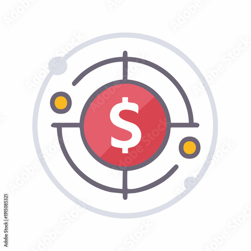 Dollar sign target financial success concept illustration