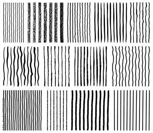 Hand drawn stripes lines collection. Charcoal pastel brush marker pen textured uneven doodle grunge rough wavy stripes streaks bars strokes. Dividers text backgrounds border frame templates set